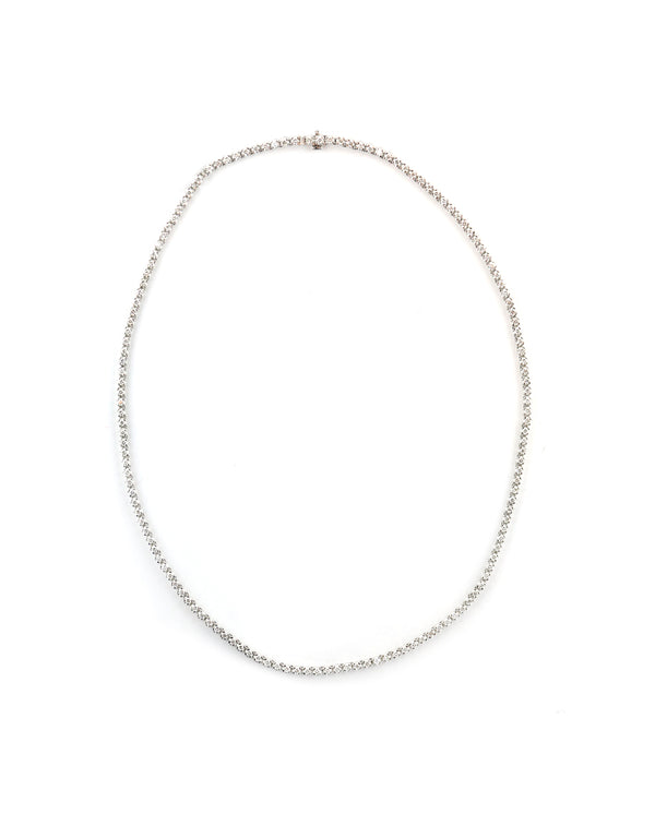 14K White Gold 3.25ct Diamond Tennis Necklace