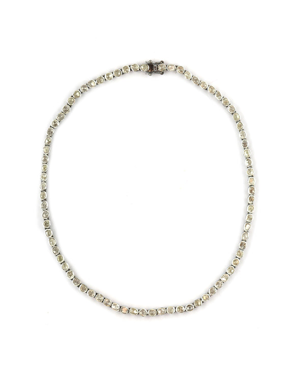 Silver Polki Diamond Tennis Necklace