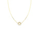 12mm 14K Gold Diamond Lock Necklace: Tiny Bar Chain