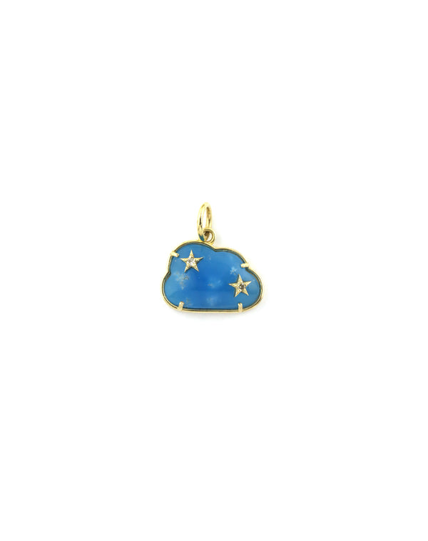 14k Mini Blue Agate Cloud Charm