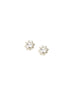 14K Gold Clear Crystal Mini Flower Studs