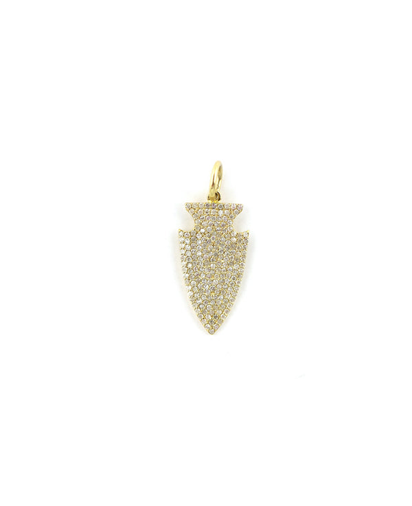 14K Gold Diamond Arrowhead Charm