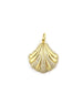 14K Gold Puffy Diamond Shell Charm