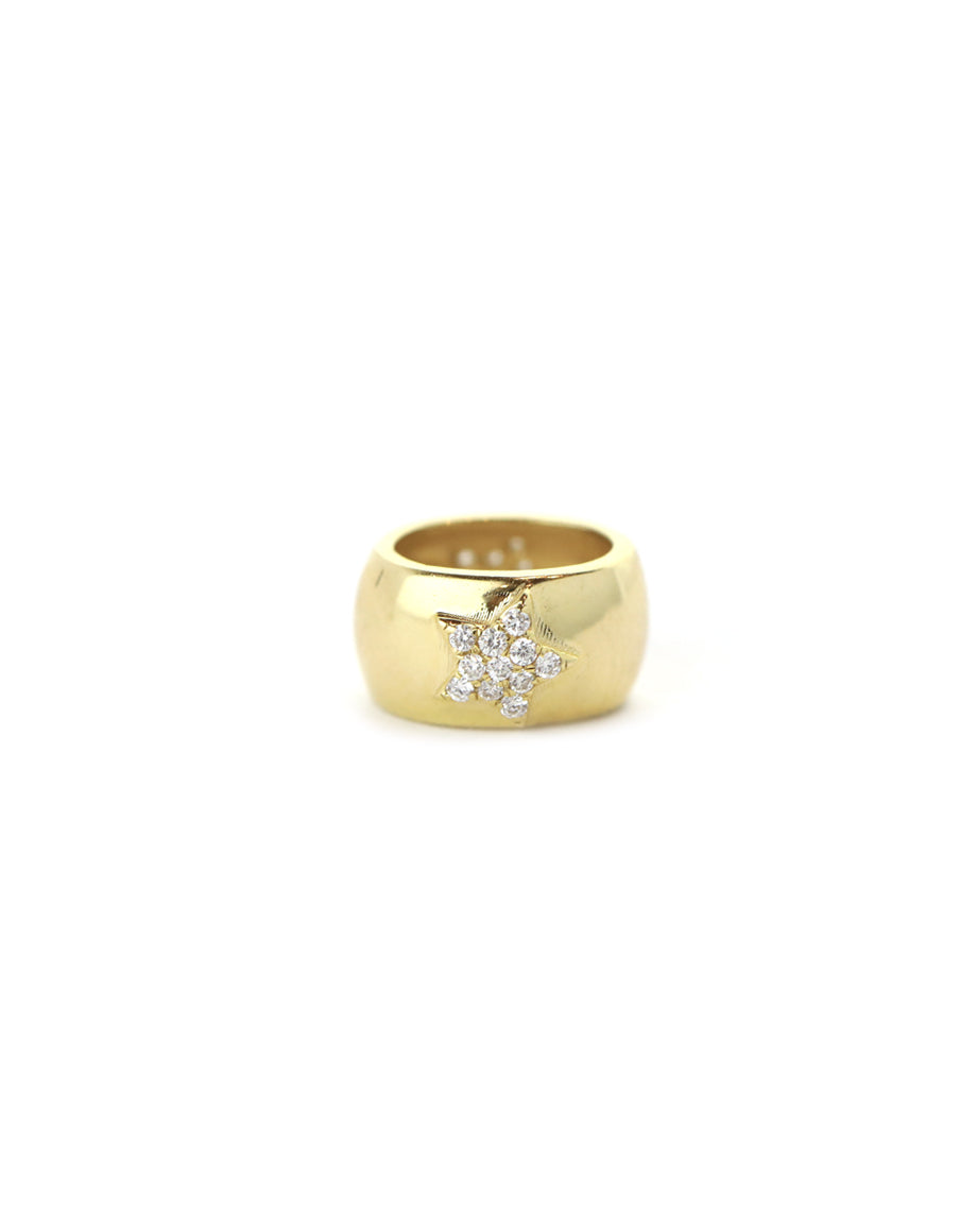 14K Gold Oval Diamond Star Charm Spacer