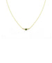 14K Gold Diopside Diamond Curved Bar Necklace