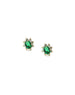 14K Gold Green Crystal Mini Flower Studs