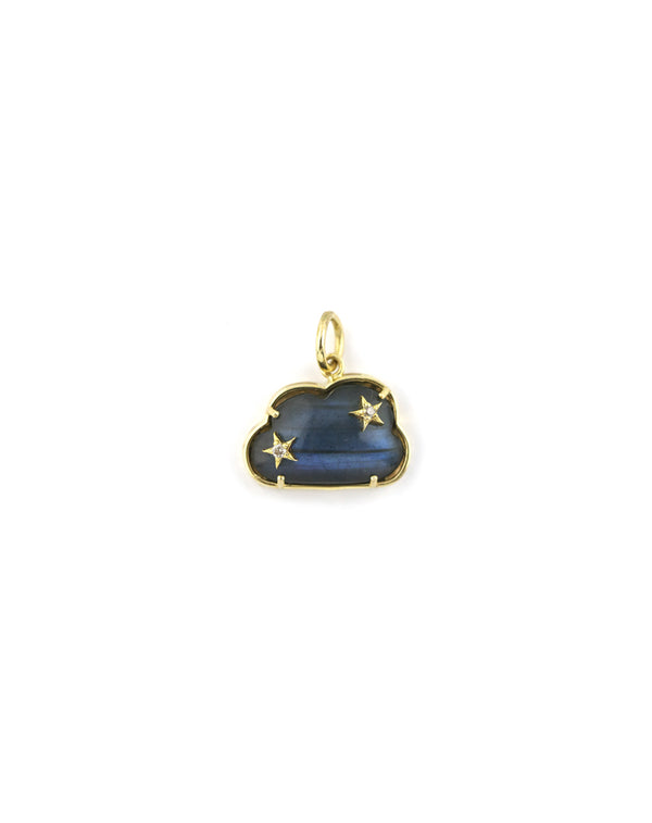 14K Gold Mini Labradorite Cloud Charm