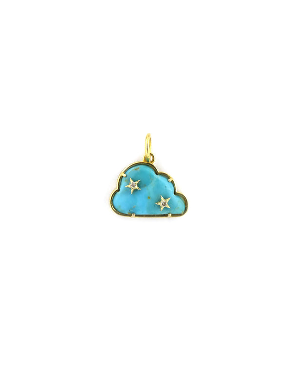 14K Gold Mini Turquoise Cloud Charm