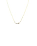 14K Gold Off Center Diamond Bezel Curved Bar Necklace