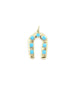 14K Gold Square Turquoise Horse Shoe Charm