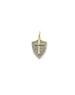 14K Gold Two Tone Cross Shield Pendant