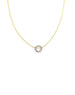 12mm 14K Gold Diamond Lock Necklace: Tiny Bar Chain