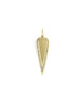 14K Matte Gold Slim Elongated Diamond Heart Charm