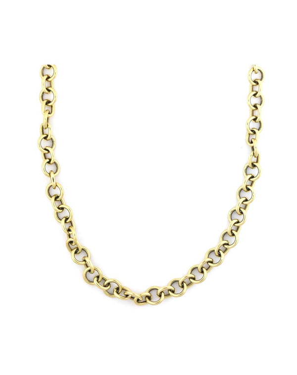 17" 14K Gold 9mm Circle Link Chain Necklace