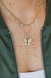 14K Gold Emerald Diamond Butterfly Charm