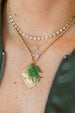 14K Gold Emerald Swallow Charm