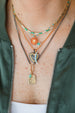 Turquoise Enamel Tin Cup Necklace