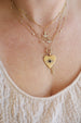 14K Matte Gold Sapphire Heart Charm