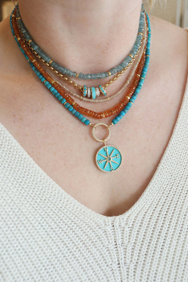Lock Ready: 17" Open Turquoise Tube Strand