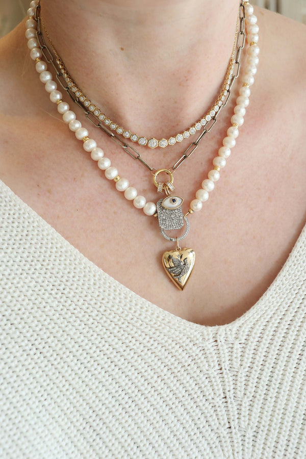 Lock Ready: Open 7mm Pearl Rondelle Strand