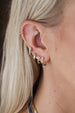 14K Gold Double Pear Diamond Huggies