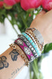 Federico Single Row Teal Turquoise Tiled Cuff