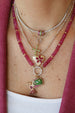 Small 14K Gold Emerald Gothic Cross Charm