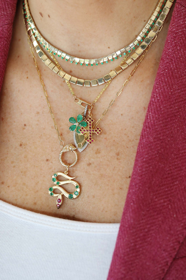 18" 14K Gold XS Paper Clip Lion Lock Necklace