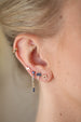 14K Gold Blue Sapphire Chain Single Stud