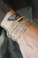 14K YG Oval 3.5ct Emerald .5ct Diamond Tennis Bracelet