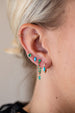 14K Gold Green Crystal Mini Flower Studs