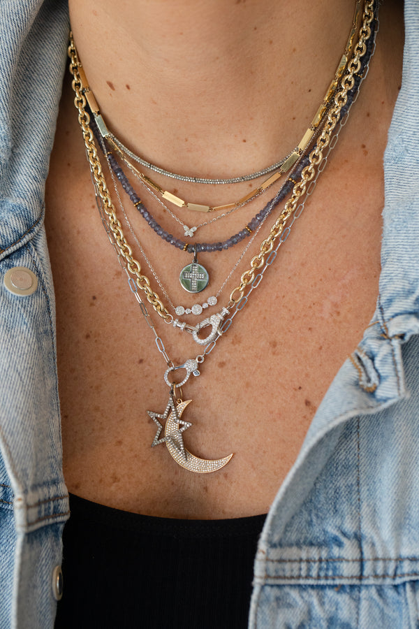 Silver Diamond Cut Out Asymmetrical Star