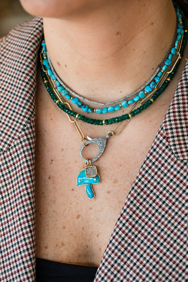 Turquoise Hearts Rondelle Necklace