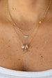 14K Gold Beaded Virgin Mary Cross Necklace
