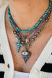 Silver Diamond Turquoise Cross Pendant