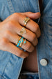 14K Gold Double Turquoise Pear Wrap Ring
