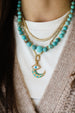 Graduated Matrix Turquoise Rondelle Necklace