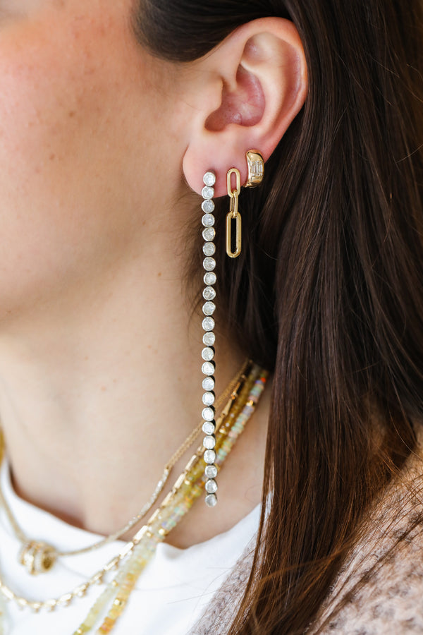 Silver Polki Diamond Duster Earrings