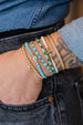 Turquoise & Gold Bead Mini Evil Eye Stretchy