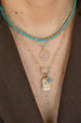 14K Gold Diamond LOVE Cut Out Circle Charm