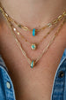 14K Gold Bezel Turquoise Oval Charm Spacer