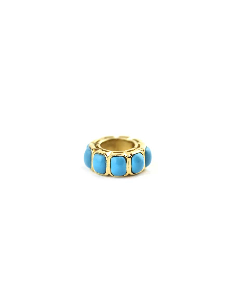 14K Gold Rectangle Bezel Turquoise Spacer