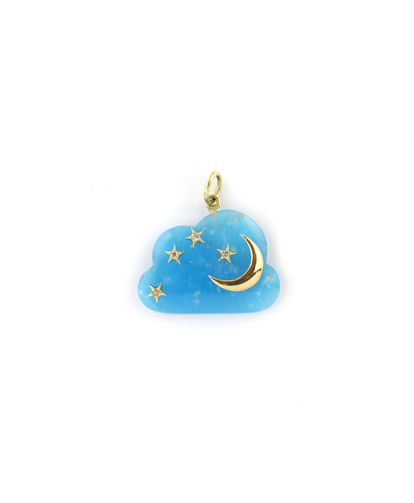 Blue Agate 14K Cloud Pendant