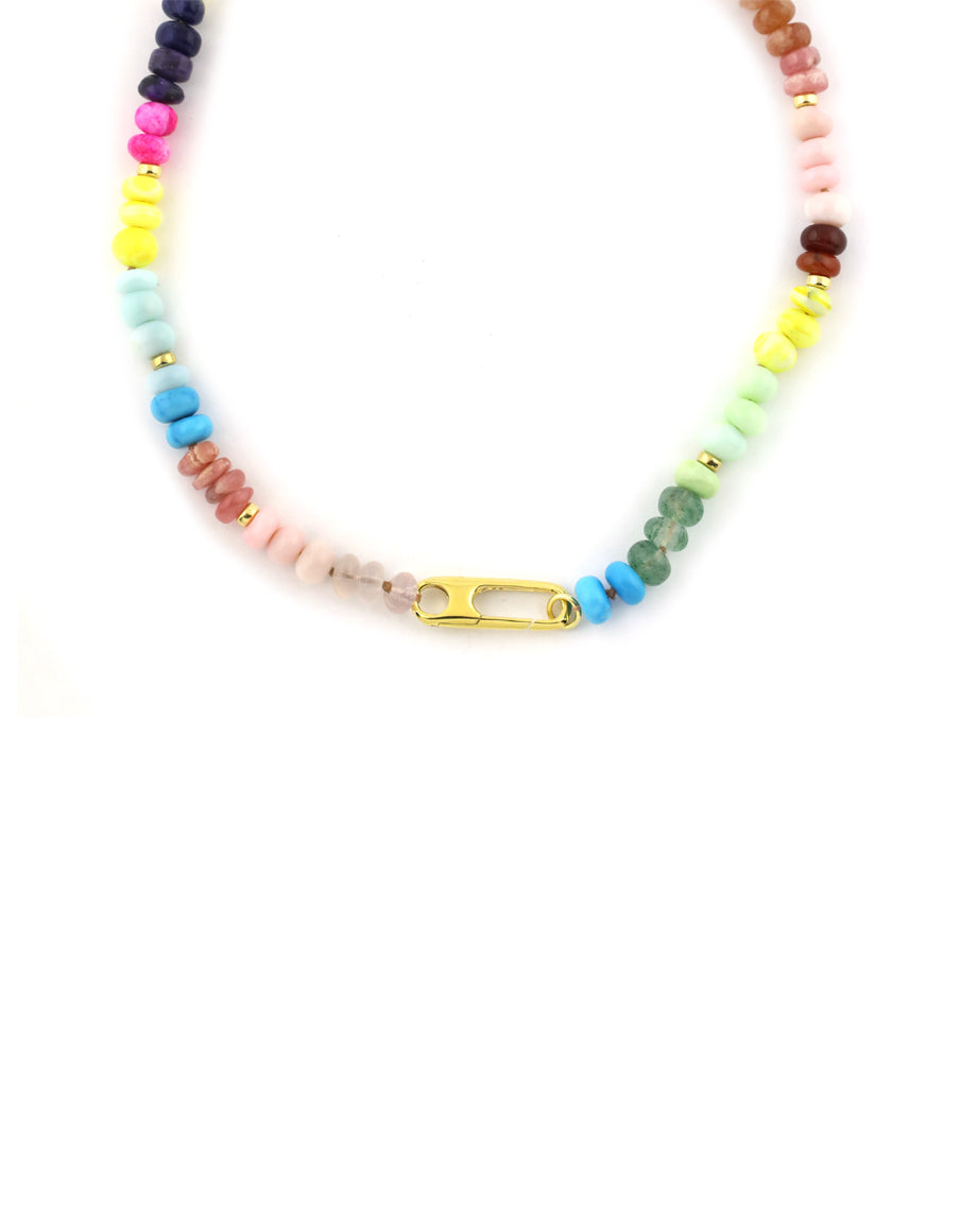 The Bora Bora Beaded Gemma Lock Necklace