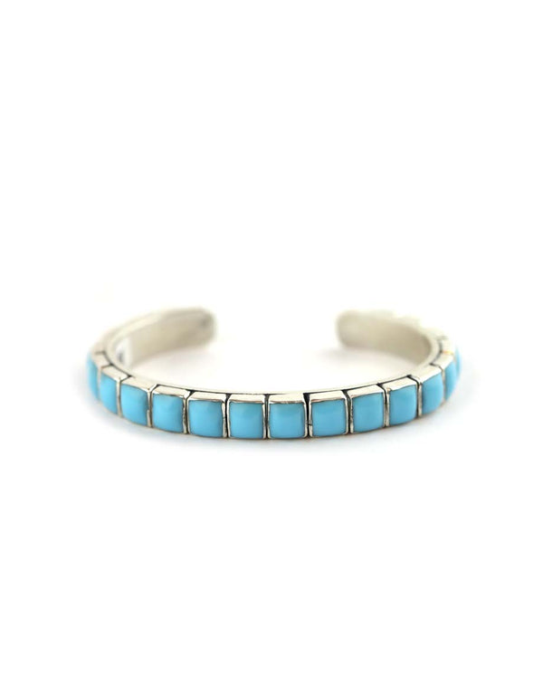Federico Single Row Bright Blue Turquoise Tiled Cuff