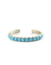 Federico Single Row Bright Blue Turquoise Tiled Cuff