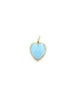 14K Gold Chubby Turquoise Diamond Frame Charm