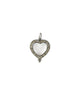 Silver Diamond Clear Topaz Heart Charm