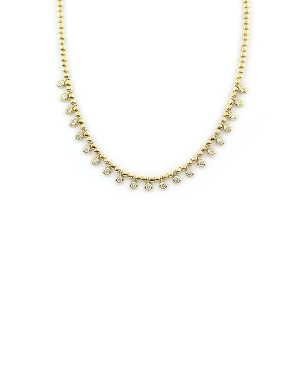 14K Gold .97ct Diamond Bezel Charm Necklace