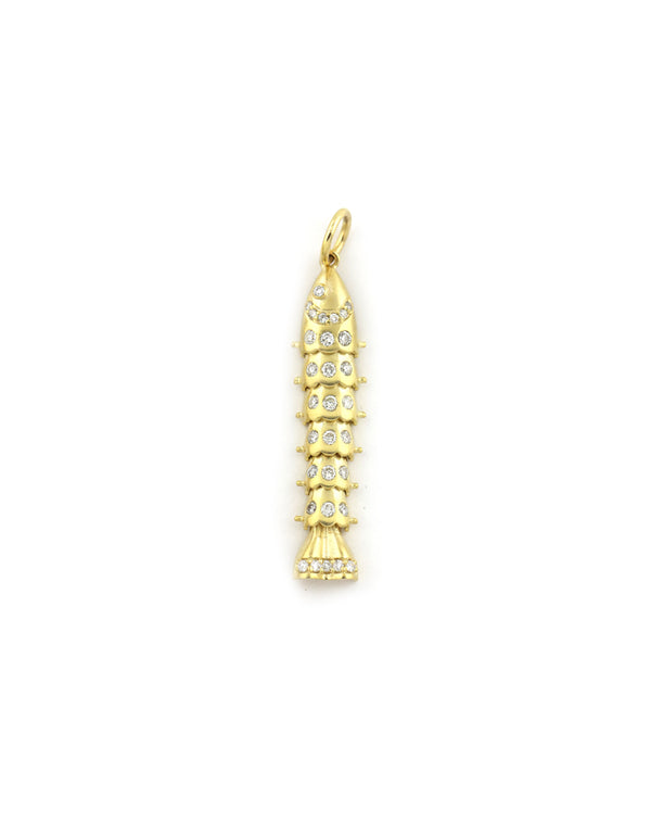 14K Gold Diamond Koi Fish Charm